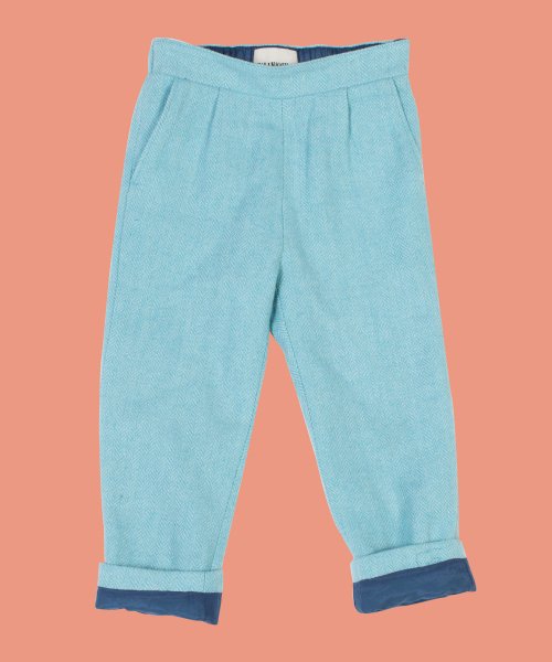 Blue herringbone trousers