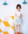 Camo print skirt (and white frilly sleeve blouse)