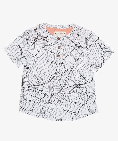 Tropical leaf print shirt