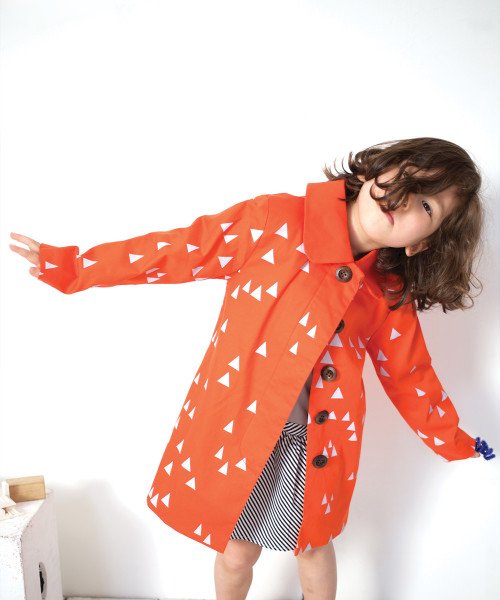Orange jacket with white triangle print
