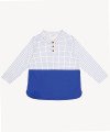 Electric blue check granddad shirt