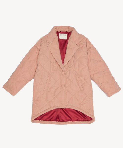 blush quilted overcoat