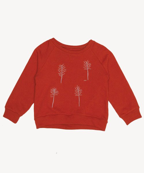 Rust embroidered tree sweatshirt