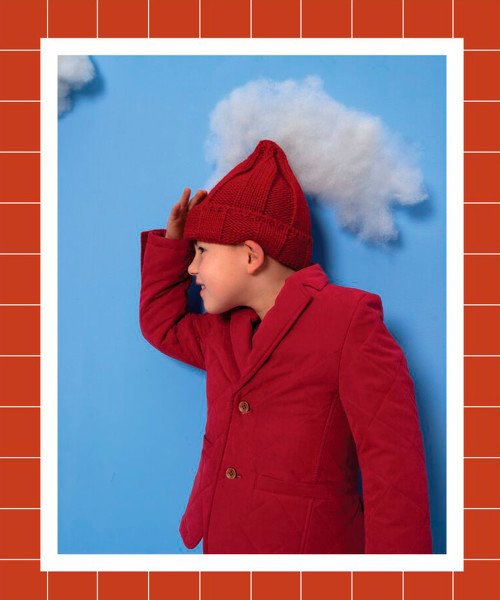 red knit hat