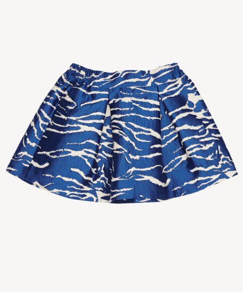 Blue zebra jacquard box skirt